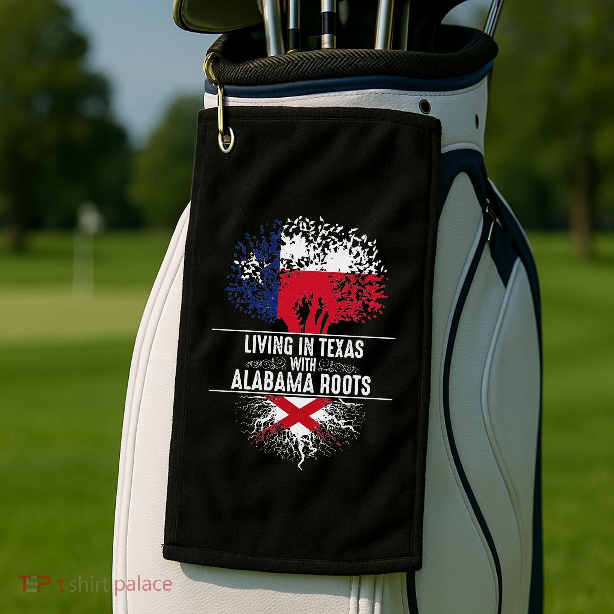 Texas Home Alabama Roots State Tree Flag Love Gift Golf Towel