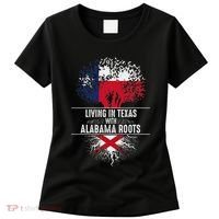 Texas Home Alabama Roots State Tree Flag Love Gift Women's T-Shirt thumb 0