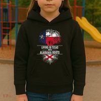 Texas Home Alabama Roots State Tree Flag Love Gift Kids Hoodie thumb 3