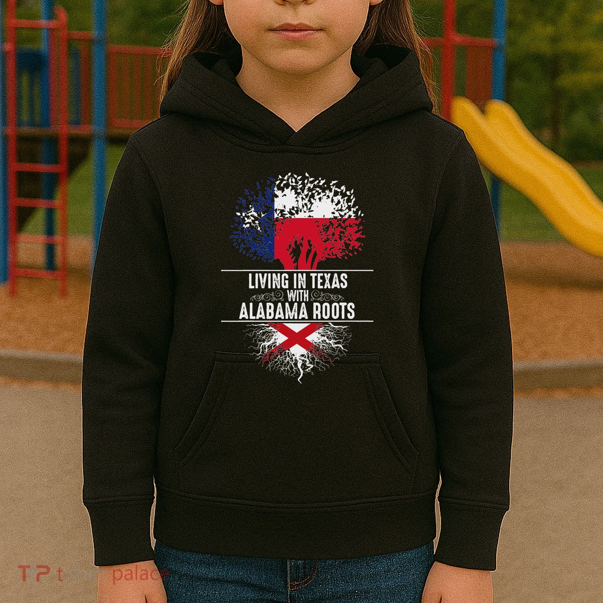 Texas Home Alabama Roots State Tree Flag Love Gift Kids Hoodie