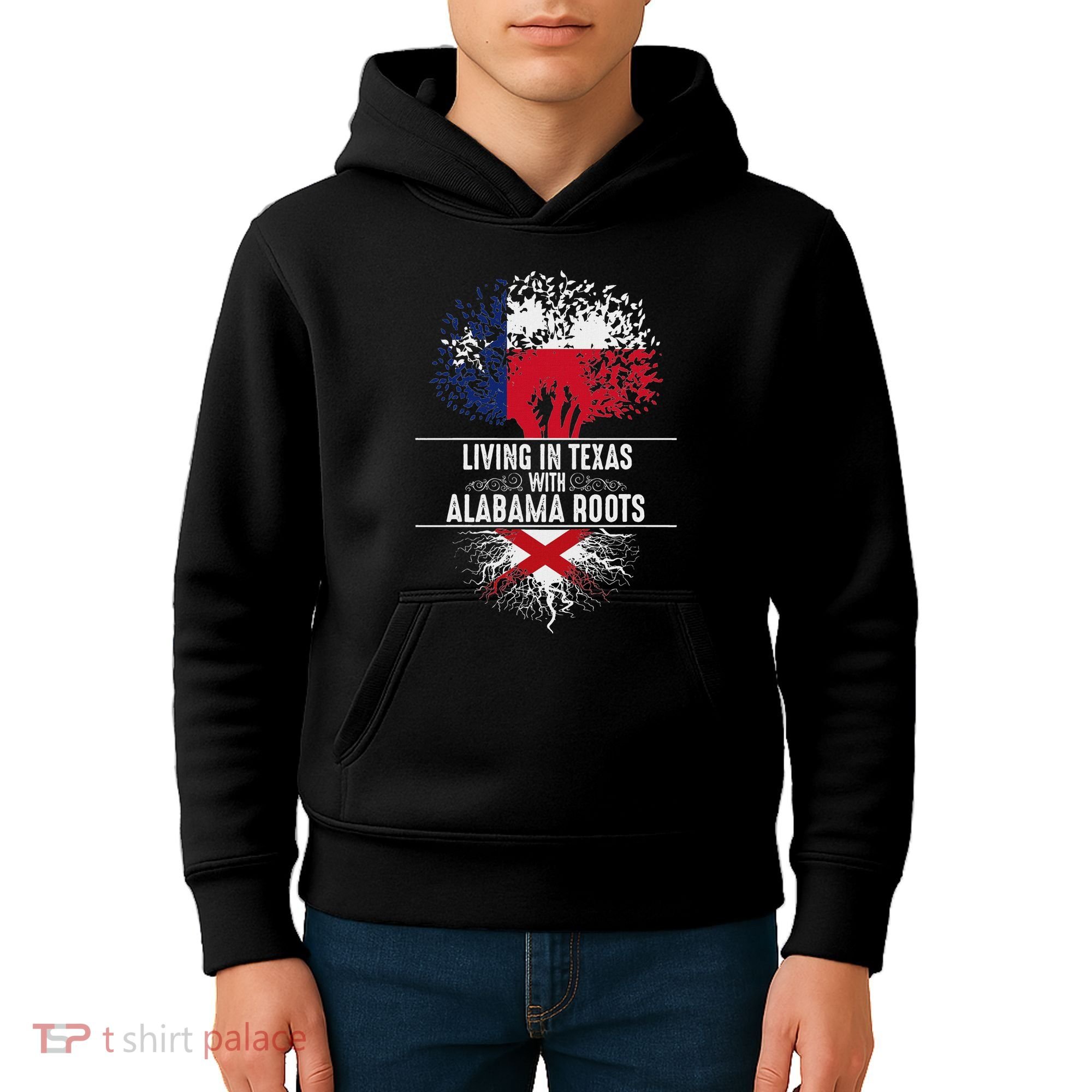 Texas Home Alabama Roots State Tree Flag Love Gift Kids Hoodie
