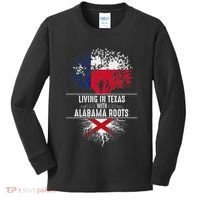 Texas Home Alabama Roots State Tree Flag Love Gift Kids Long Sleeve Shirt thumb 0