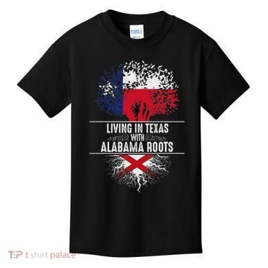 Texas Home Alabama Roots State Tree Flag Love Gift Kids T-Shirt