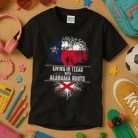 Texas Home Alabama Roots State Tree Flag Love Gift Kids T-Shirt thumb 3