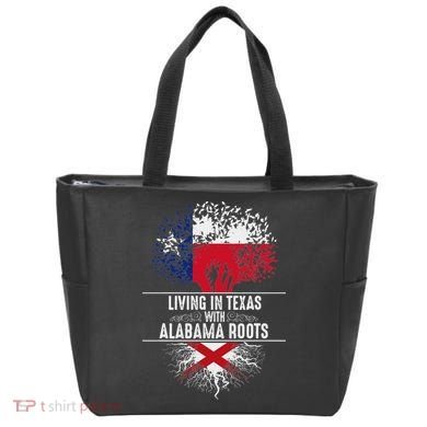 Texas Home Alabama Roots State Tree Flag Love Gift Tote Bag