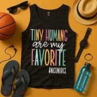 Tiny Humans Are My Favorite NICU Nurse Tank Top thumb 4