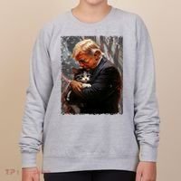 Trump Hugging An Orange Cat 2024 Make Cats Safe Again Women's Sweatshirt thumb 0