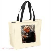 Trump Hugging An Orange Cat 2024 Make Cats Safe Again Tote Bag thumb 2