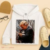 Trump Hugging An Orange Cat 2024 Make Cats Safe Again Hoodie thumb 4