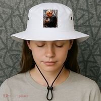 Trump Hugging An Orange Cat 2024 Make Cats Safe Again Bucket Hat thumb 3