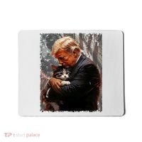 Trump Hugging An Orange Cat 2024 Make Cats Safe Again Mousepad thumb 0