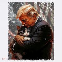 Trump Hugging An Orange Cat 2024 Make Cats Safe Again Mousepad thumb 1