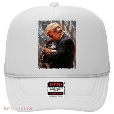 Trump Hugging An Orange Cat 2024 Make Cats Safe Again Hat