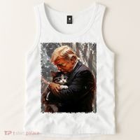 Trump Hugging An Orange Cat 2024 Make Cats Safe Again Tank Top thumb 2