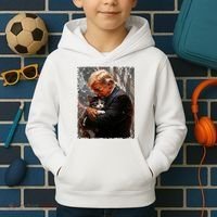 Trump Hugging An Orange Cat 2024 Make Cats Safe Again Kids Hoodie thumb 2