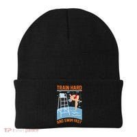 Train Hard And Swim Fast Beanie thumb 0