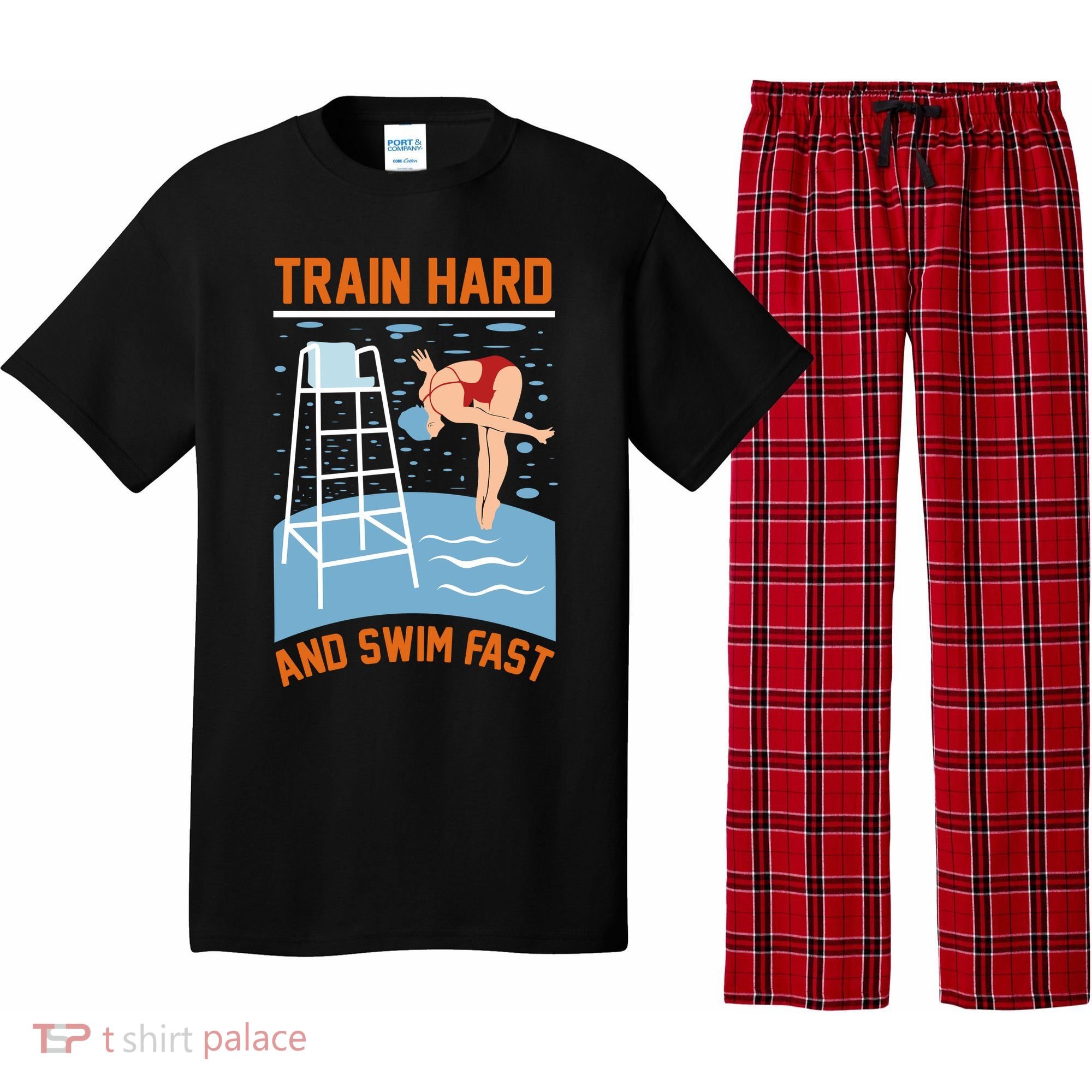 Train Hard And Swim Fast Pajama Set