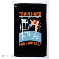 Train Hard And Swim Fast Golf Towel thumb 0