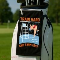Train Hard And Swim Fast Golf Towel thumb 2