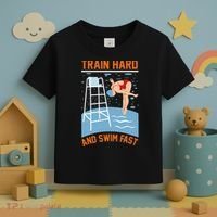 Train Hard And Swim Fast Toddler T-Shirt thumb 3