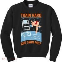 Train Hard And Swim Fast Kids Sweatshirt thumb 0