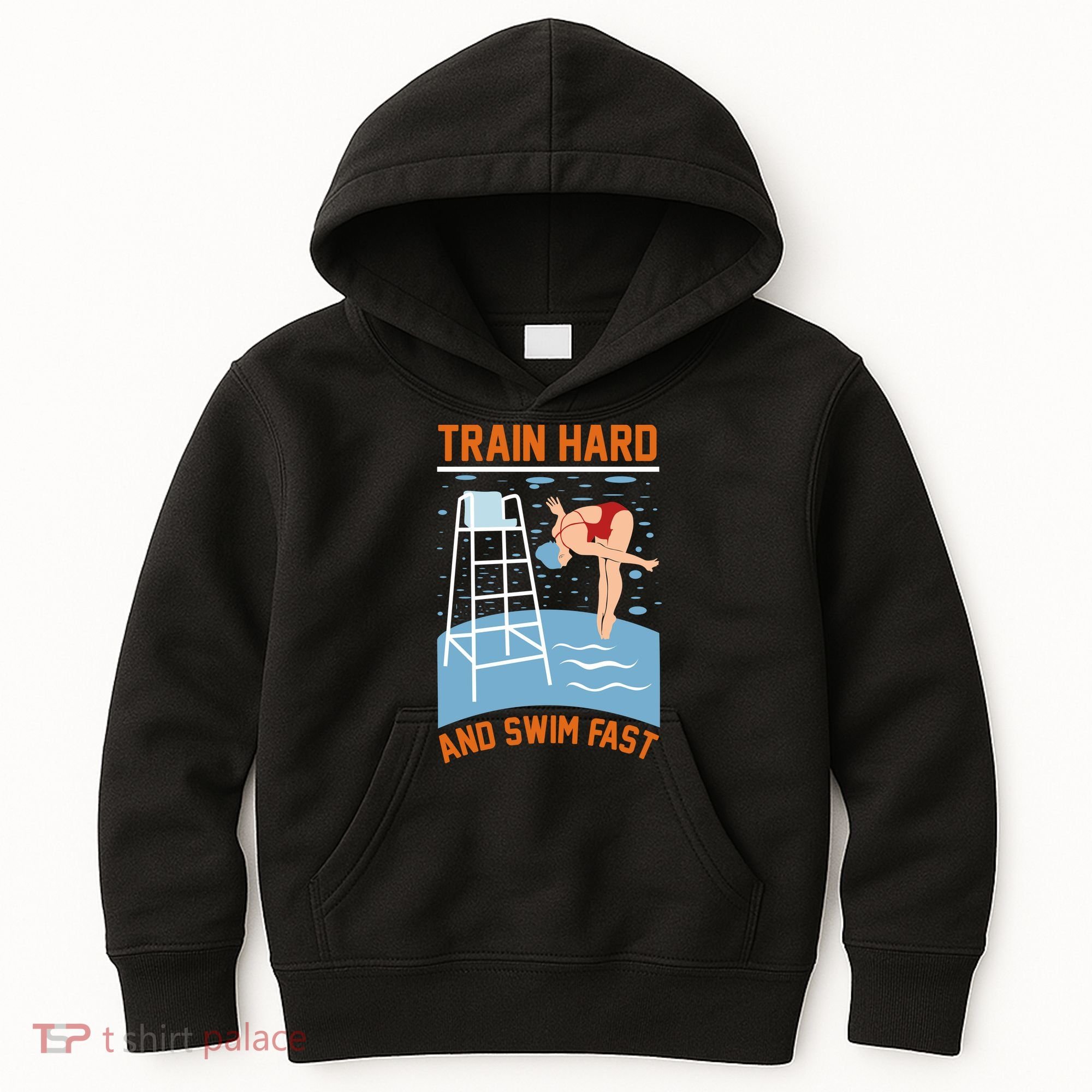 Train Hard And Swim Fast Kids Hoodie