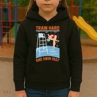 Train Hard And Swim Fast Kids Hoodie thumb 3