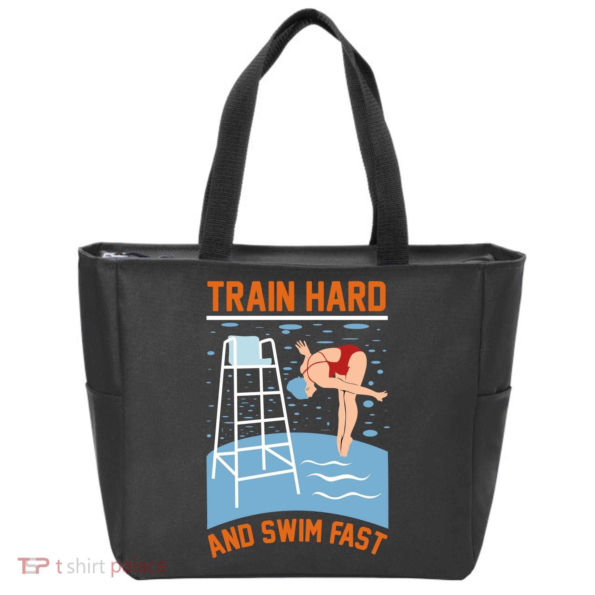 Train Hard And Swim Fast Tote Bag