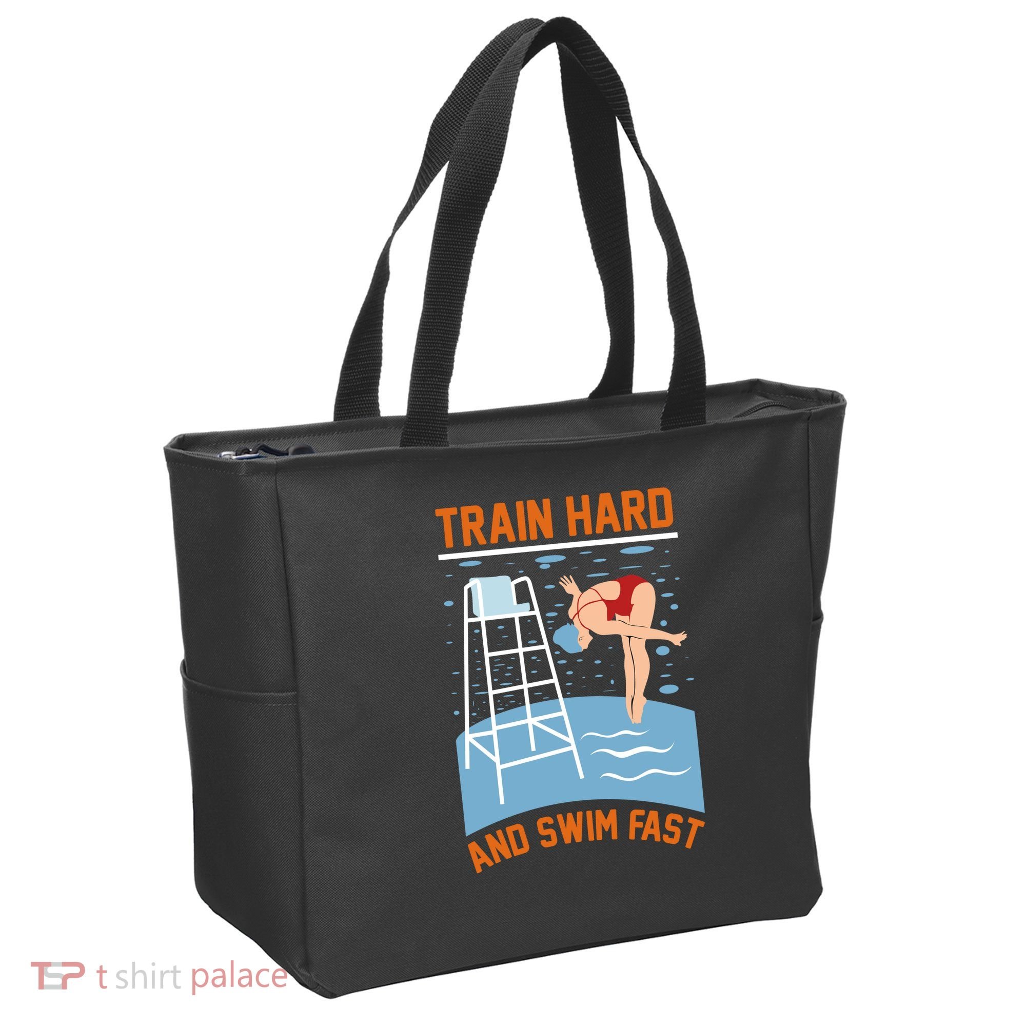 Train Hard And Swim Fast Tote Bag