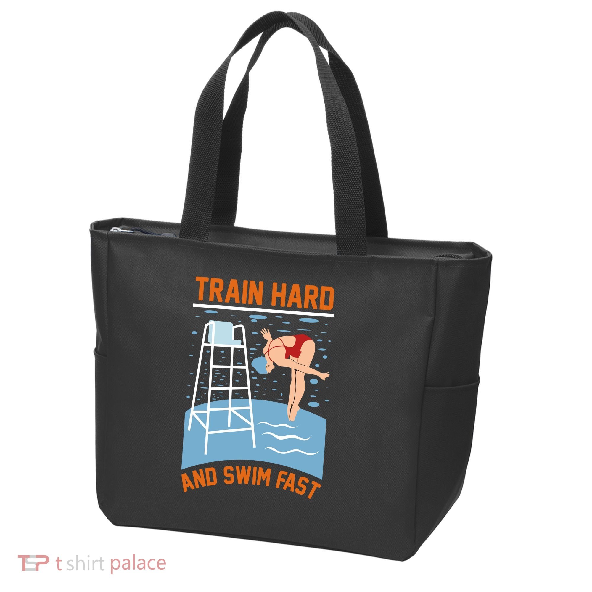 Train Hard And Swim Fast Tote Bag