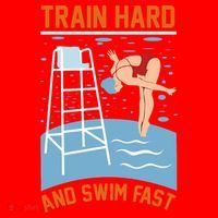 Train Hard And Swim Fast Santa Hat thumb 1