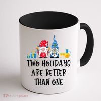 Two Holidays Are Better Than One Christmas Hanukkah Jewish Coffee Mug thumb 1