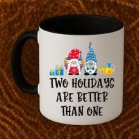 Two Holidays Are Better Than One Christmas Hanukkah Jewish Coffee Mug thumb 2