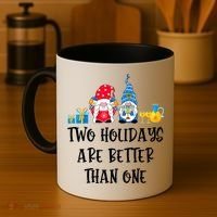 Two Holidays Are Better Than One Christmas Hanukkah Jewish Coffee Mug thumb 4