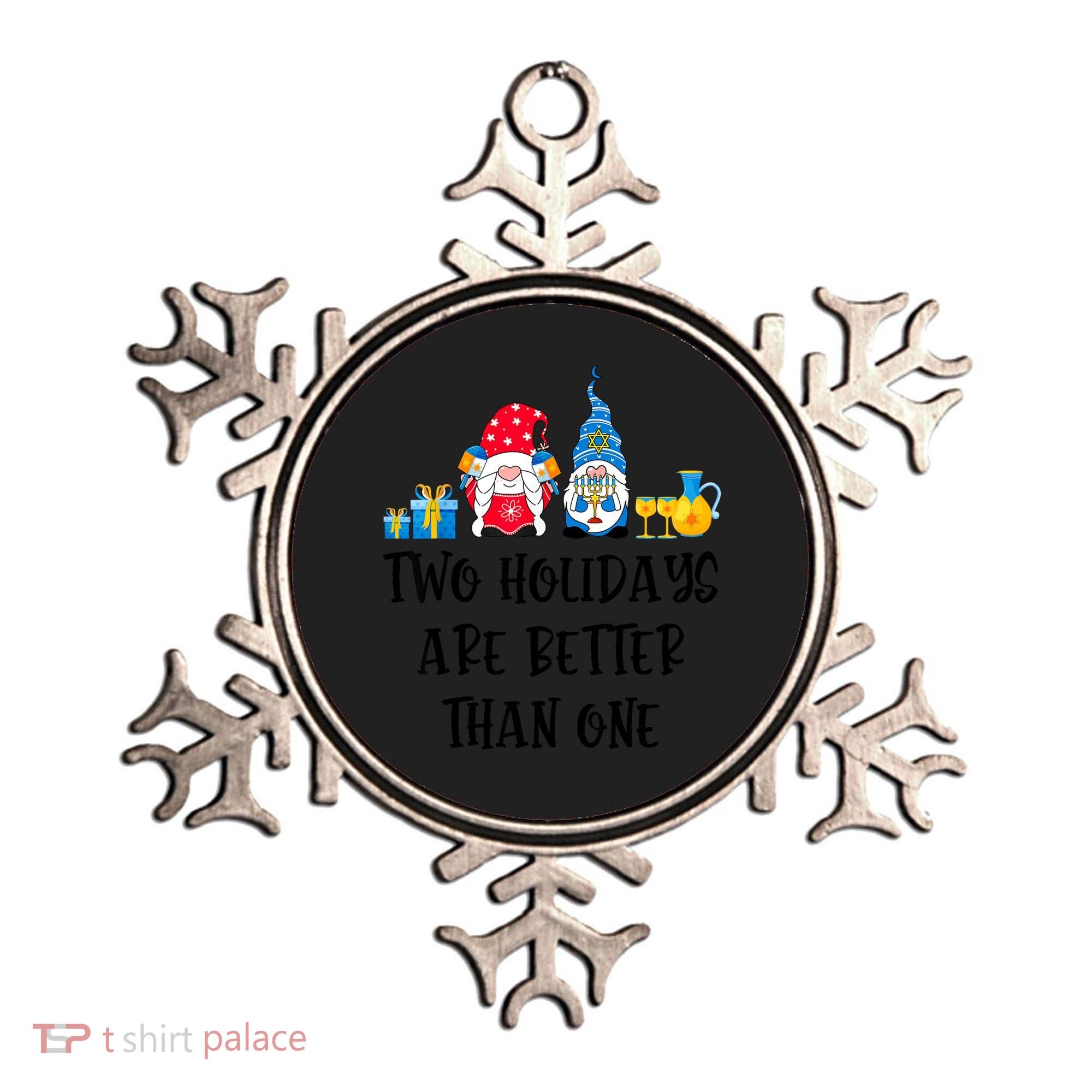 Two Holidays Are Better Than One Christmas Hanukkah Jewish Ornament