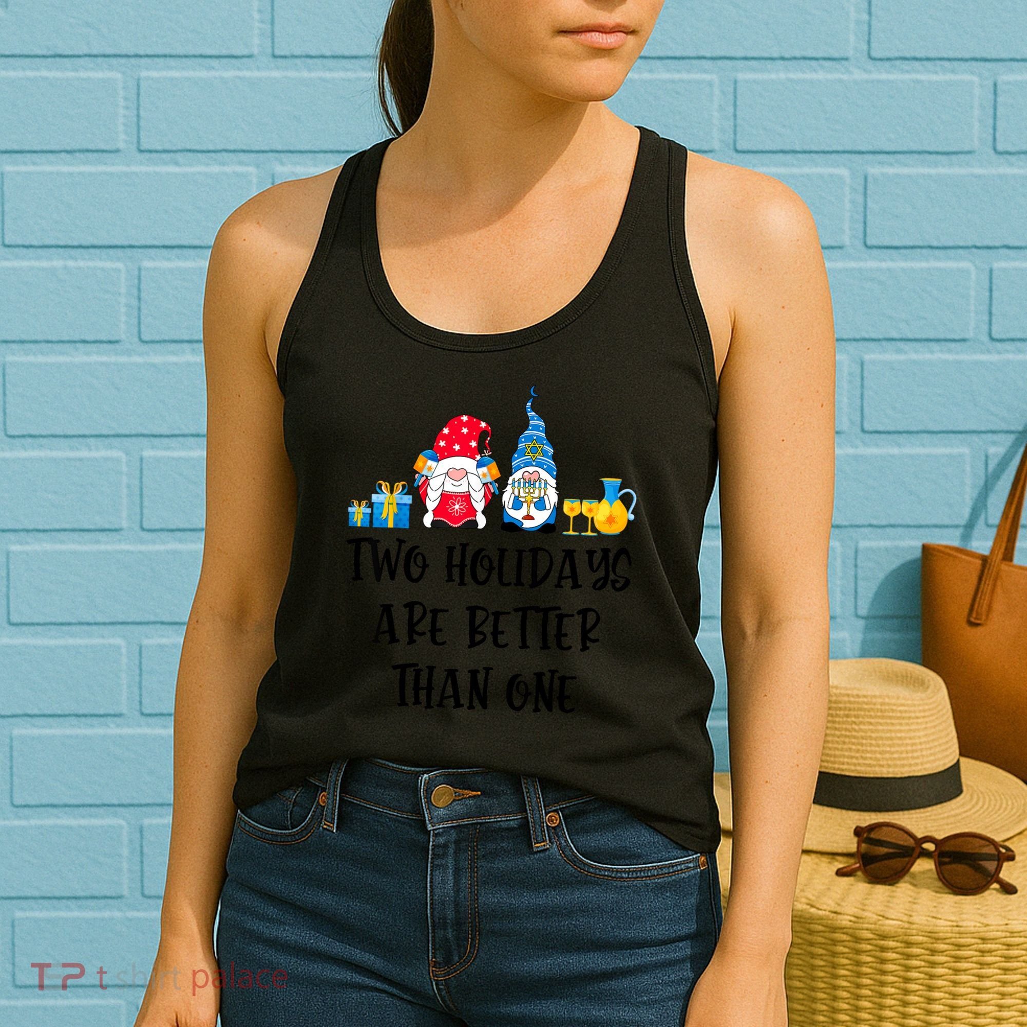 Two Holidays Are Better Than One Christmas Hanukkah Jewish Women's Tank Top