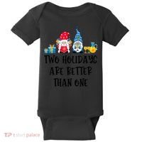 Two Holidays Are Better Than One Christmas Hanukkah Jewish Baby Bodysuit thumb 0