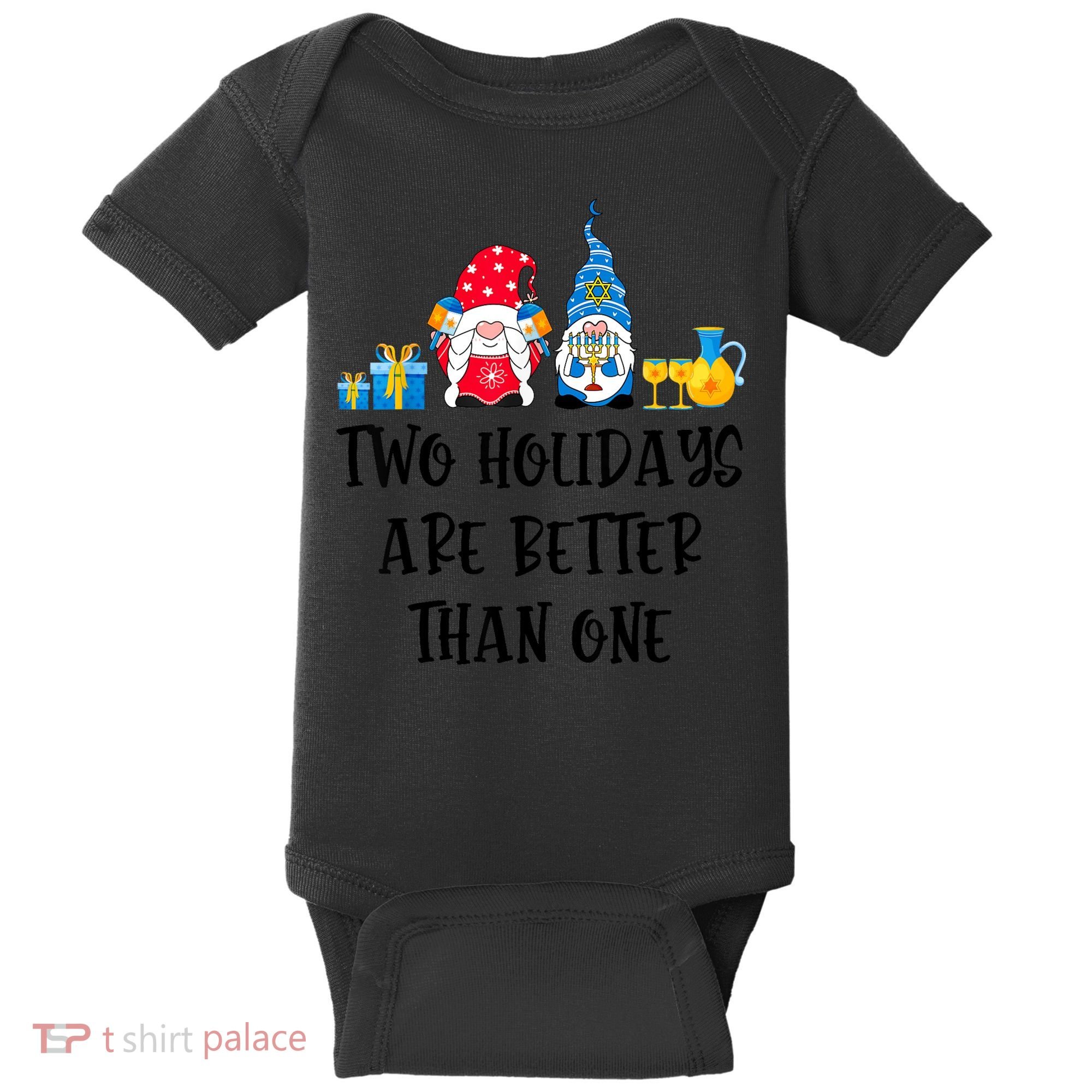 Two Holidays Are Better Than One Christmas Hanukkah Jewish Baby Bodysuit