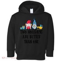 Two Holidays Are Better Than One Christmas Hanukkah Jewish Toddler Hoodie thumb 0