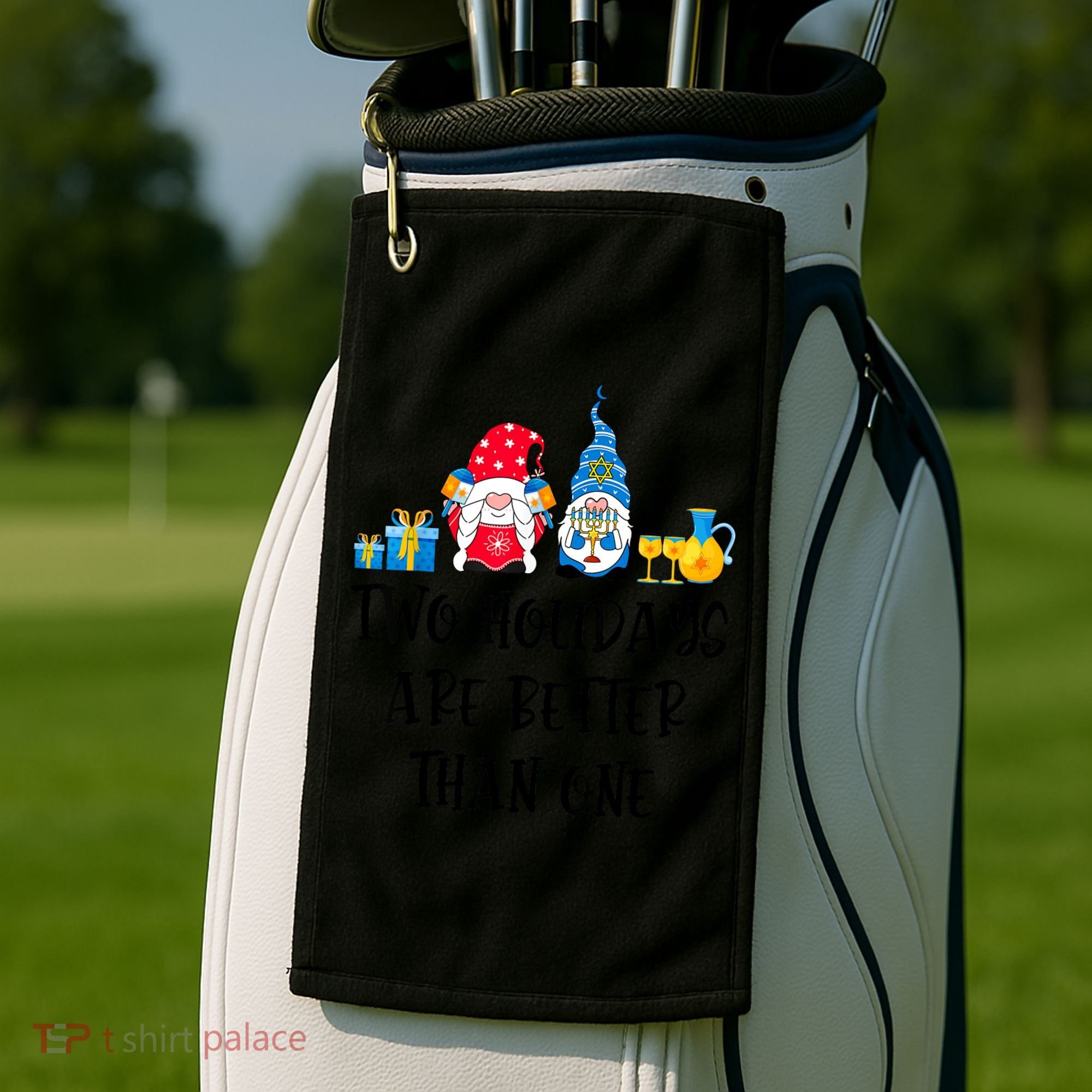 Two Holidays Are Better Than One Christmas Hanukkah Jewish Golf Towel