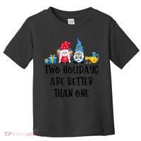Two Holidays Are Better Than One Christmas Hanukkah Jewish Toddler T-Shirt thumb 0