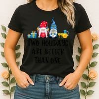 Two Holidays Are Better Than One Christmas Hanukkah Jewish Women's T-Shirt thumb 2