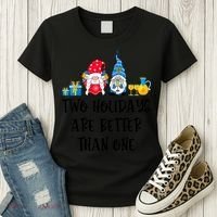 Two Holidays Are Better Than One Christmas Hanukkah Jewish Women's T-Shirt thumb 3