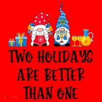 Two Holidays Are Better Than One Christmas Hanukkah Jewish Santa Hat thumb 1