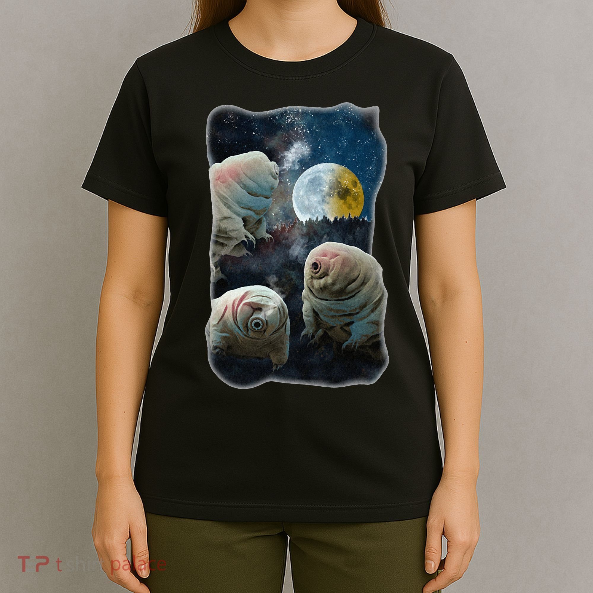 Tardigrades Howling At Moon Funny Tardigrade Lovers Costume T-Shirt