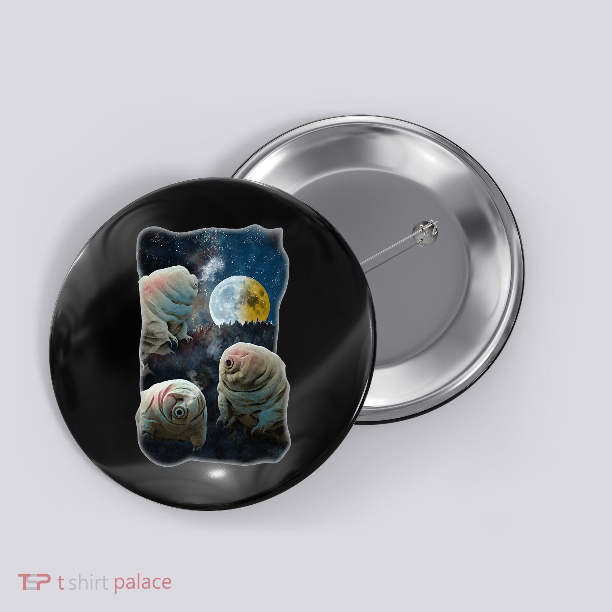 Tardigrades Howling At Moon Funny Tardigrade Lovers Costume Button