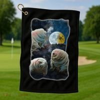Tardigrades Howling At Moon Funny Tardigrade Lovers Costume Golf Towel thumb 1