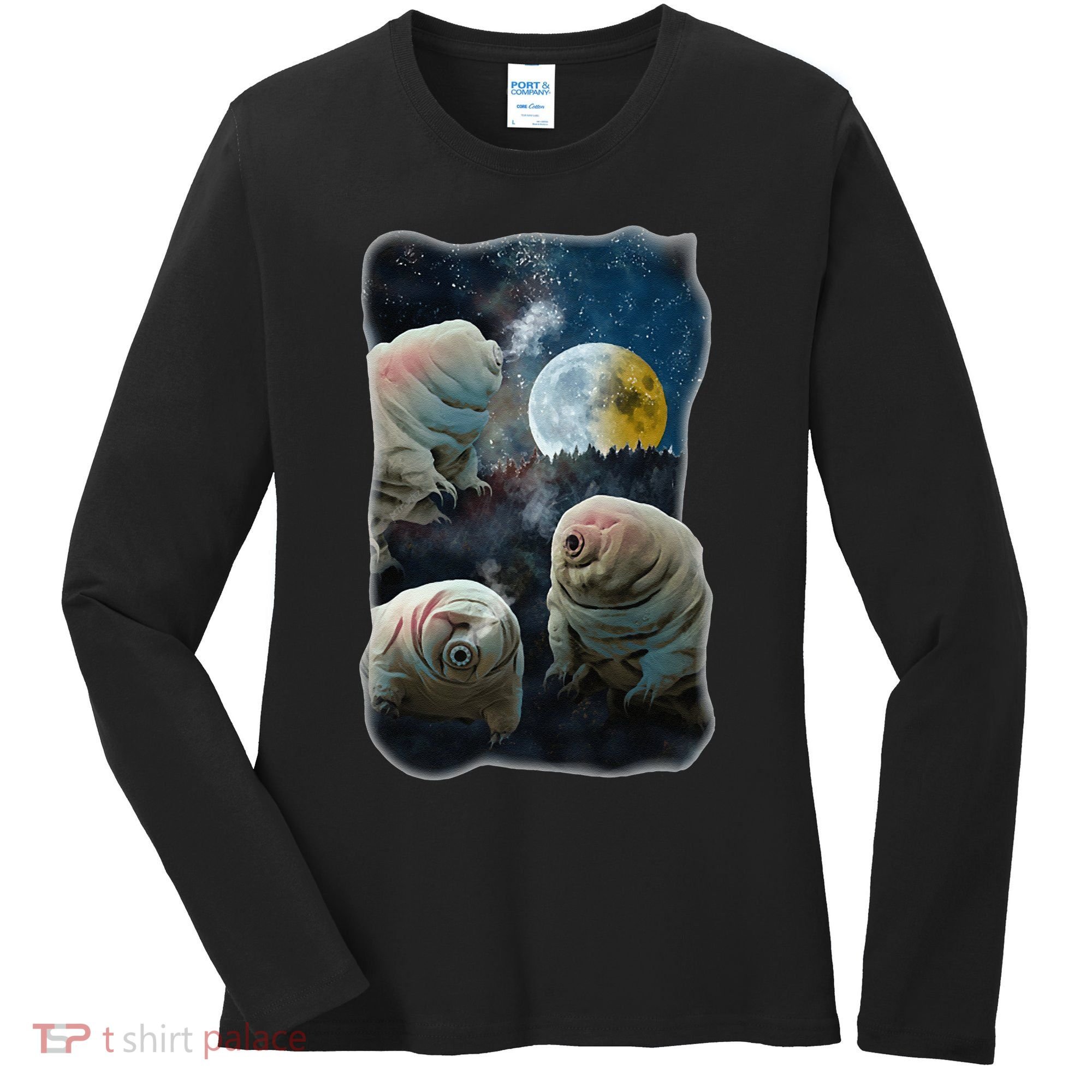 Tardigrades Howling At Moon Funny Tardigrade Lovers Costume Women's Long Sleeve Shirt