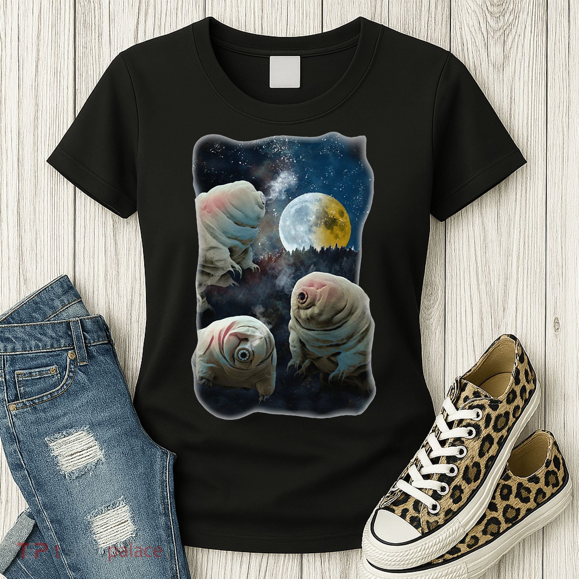 Tardigrades Howling At Moon Funny Tardigrade Lovers Costume Women's T-Shirt