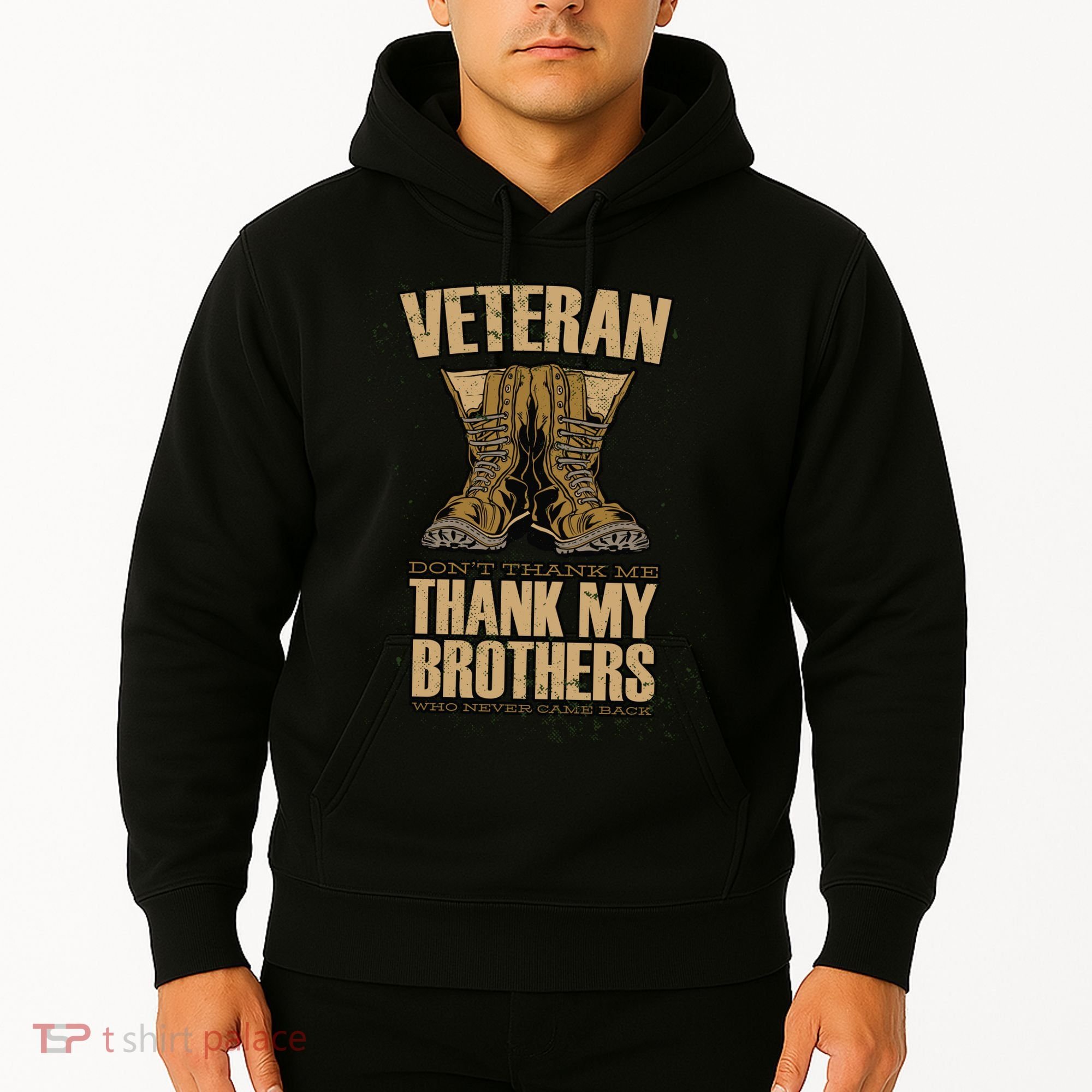 Thank My Brothers Veteran Boots Hoodie